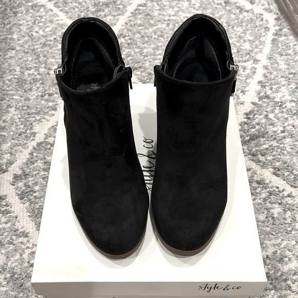 🖤 Style & Co. Black Suede Ankle Boots in Size 5.5M Very Comfortable! - Picture 3 of 10